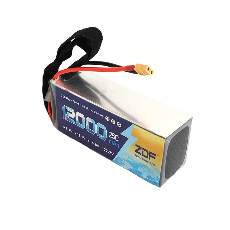ZDF хорошее качество Lipo батарея 22 2 V 6S 12000MAH 25C 50C RC AKKU Bateria для самолета Вертолет