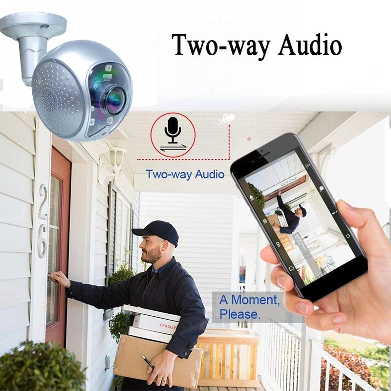 Стробоскоп Открытый 1080P wifi CCTV IP камера водонепроницаемый звук вспышка движения сигнализация ночное видение аудио для безопасности видео наблюдения