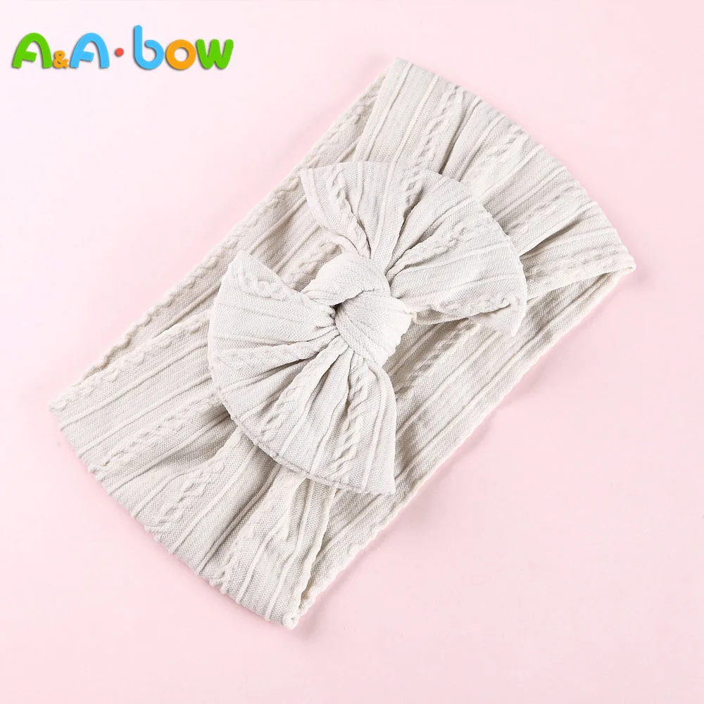 

50pcs Cable Knit Nylon Bow Headwrap, One size fits all Baby headbands, wide nylon headbands, baby headbands, Knot bow headwear