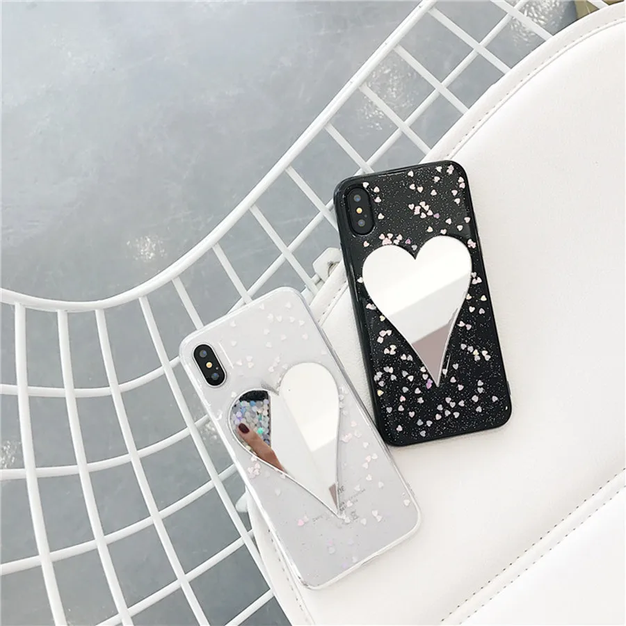 LANCASE блестящие чехлы для телефонов iPhone X Case зеркальный силиконовый прозрачный