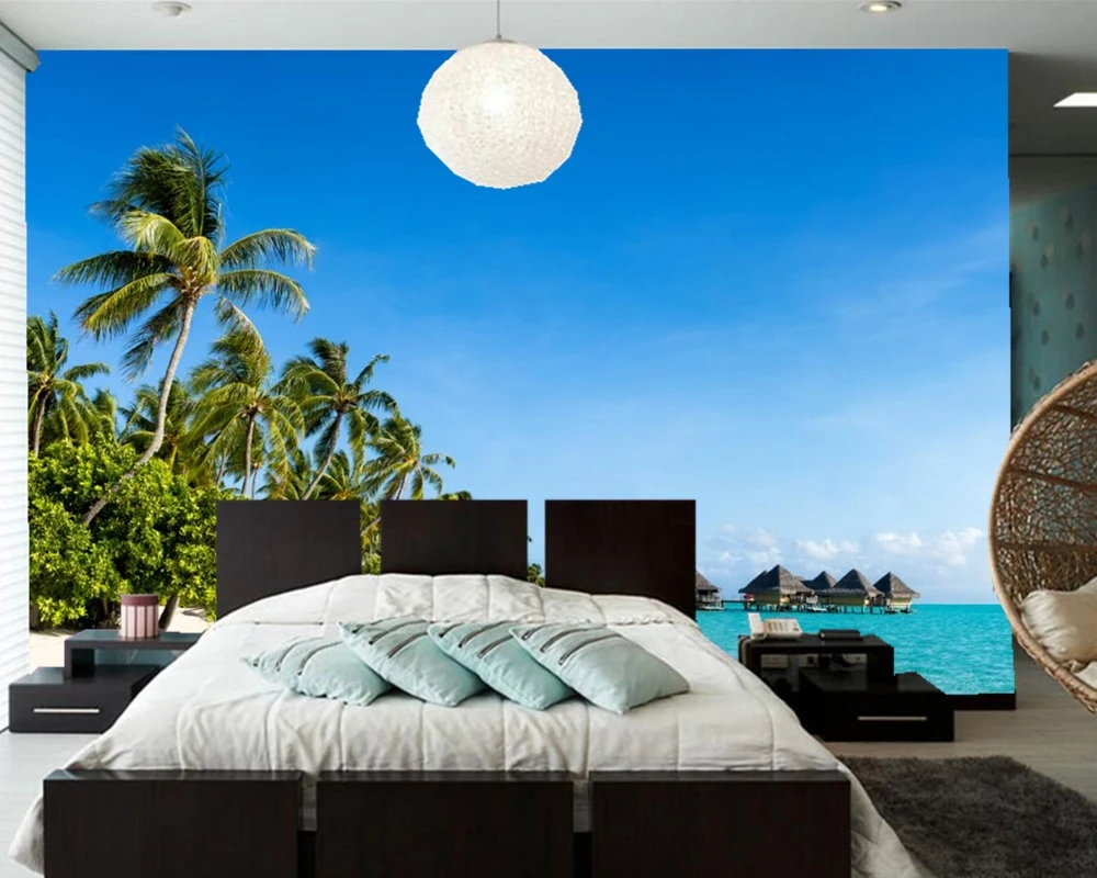 Обои для фотосъемки с изображением неба моря пальмы пляжа природы кофейни