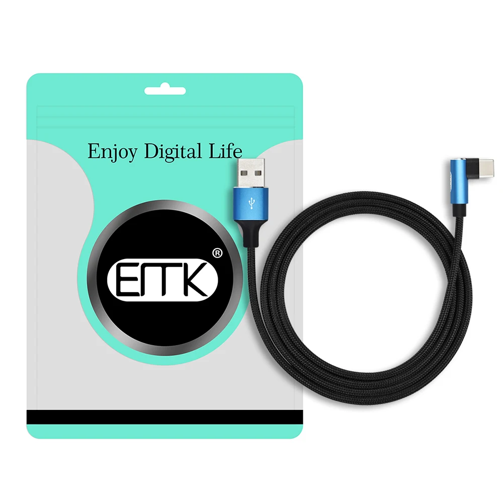 EMK кабель USB Type C 90 градусов для быстрой зарядки с разъемом типа Nintendo Switch Samsung S8 Oneplus