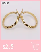MGUB new design stainless steel fashion jewelry gold color round Hoop earrings for women LH594