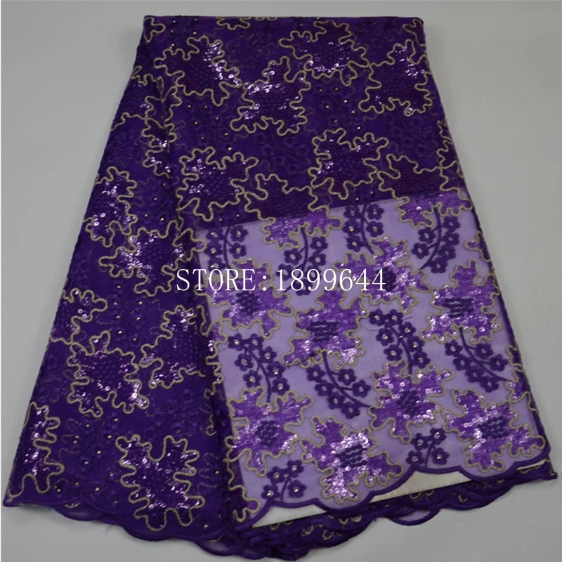 Blue net lace fabric with stones high quality african french sequined tulle for party dresses ML1307 | Дом и сад