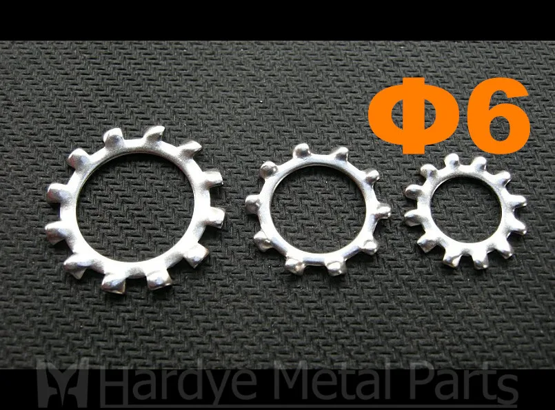 

500pcs/lot M6 stainless steel DIN6797A External teeth / tooth lock washer SS304