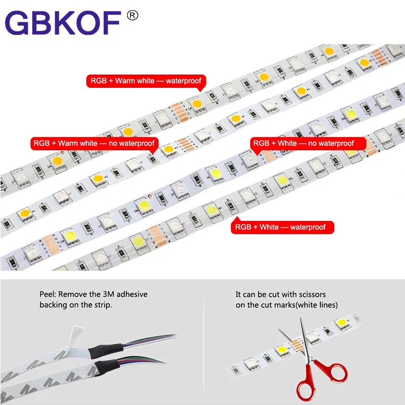 Светодиодные ленты 5050 DC12V 60 Светодиодный s/m гибкий светодиодный светильник RGB/RGBW