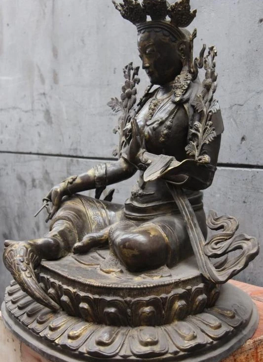 Tibet Old Bronze Copper Green TaRa Goddess Bodhisattva Kwan-Yin Guan Yin Buddha | Дом и сад