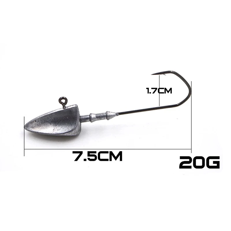 20G 5 шт./лот, 3,5 г, 5 г, 7 г, 10 г, 14 г, 20 г, рыболовный крючок, рыболовные крючки, Anzuelos, приманки из свинца, крючок с головкой, Gancho Anzois Tete Plomb, Hamecon - Цвет: 20G