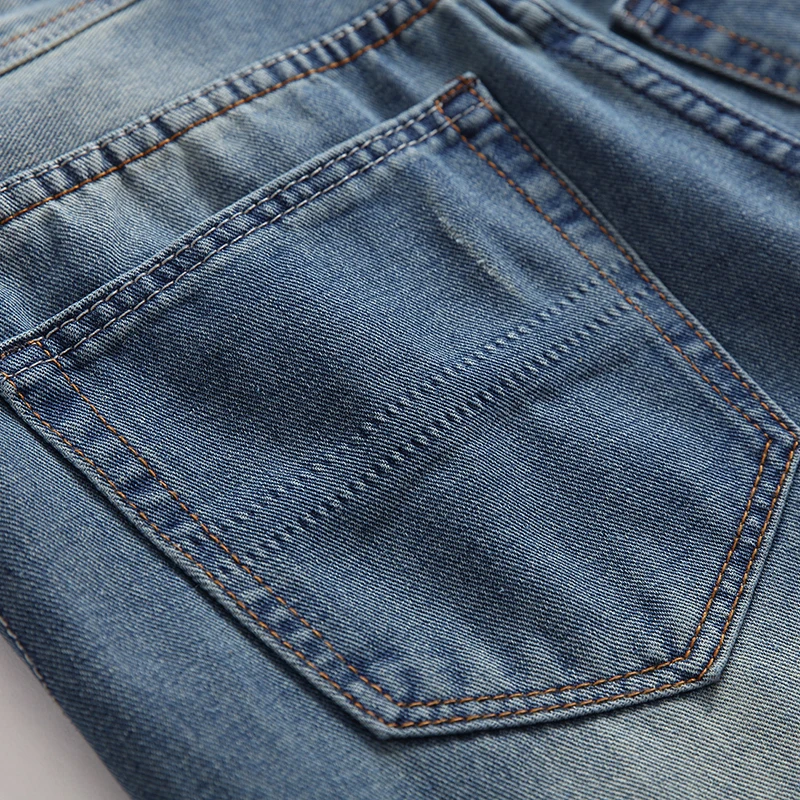 Мужские прямые джинсы брюки весна Distressed Ankle Длина штаны со средней талией