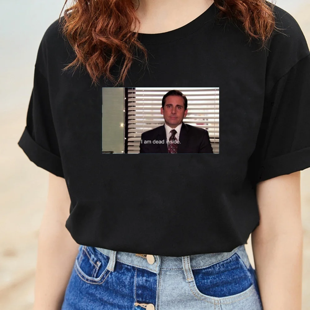 Starqueen JBH унисекс Tumblr гранж Мода белый TeeThe Office Майкл Скотт I Am Dead Inside цитаты смешные
