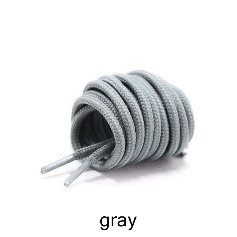 gray 2 шт./лот, круглые полиэфирные шнурки для ботинок, однотонные классические ботинки martin, шнурки, повседневные спортивные ботинки, обувь на шнуровке 90 см/120 см/150 см Z025 - Цвет: gray