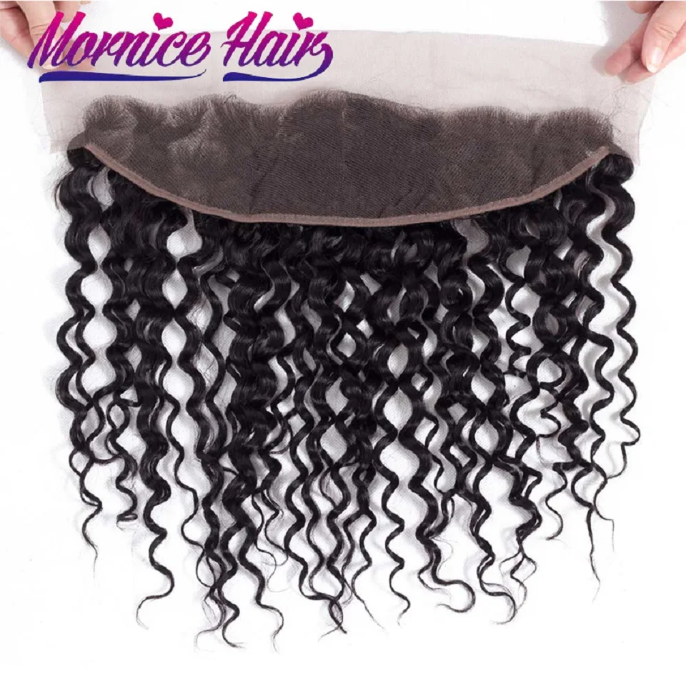 Mongolian Water Wave Lace Frontal Free Part 13x4 Ear to With Baby Hair Natural Color Non Remy Extension Mornice | Шиньоны и парики