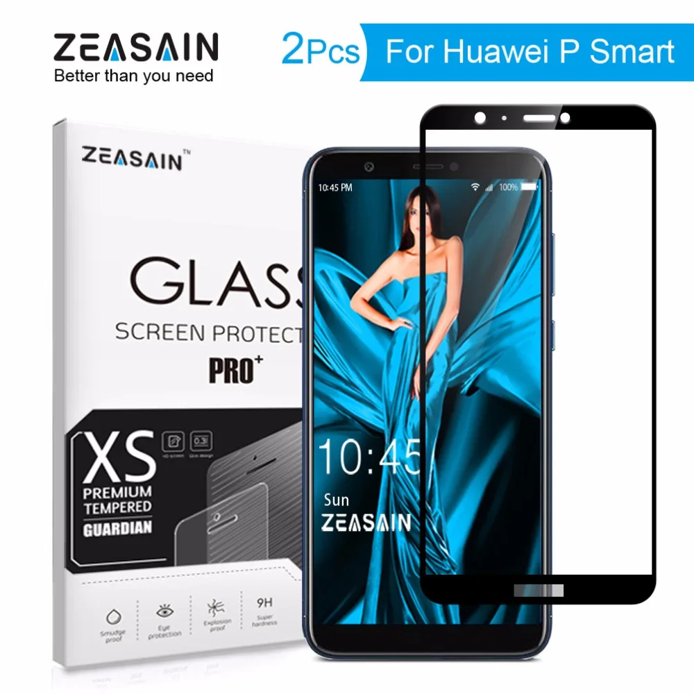 

Защитное стекло для Huawei P Smart, PSmart, 2.5D, полное покрытие, 2 упаковки