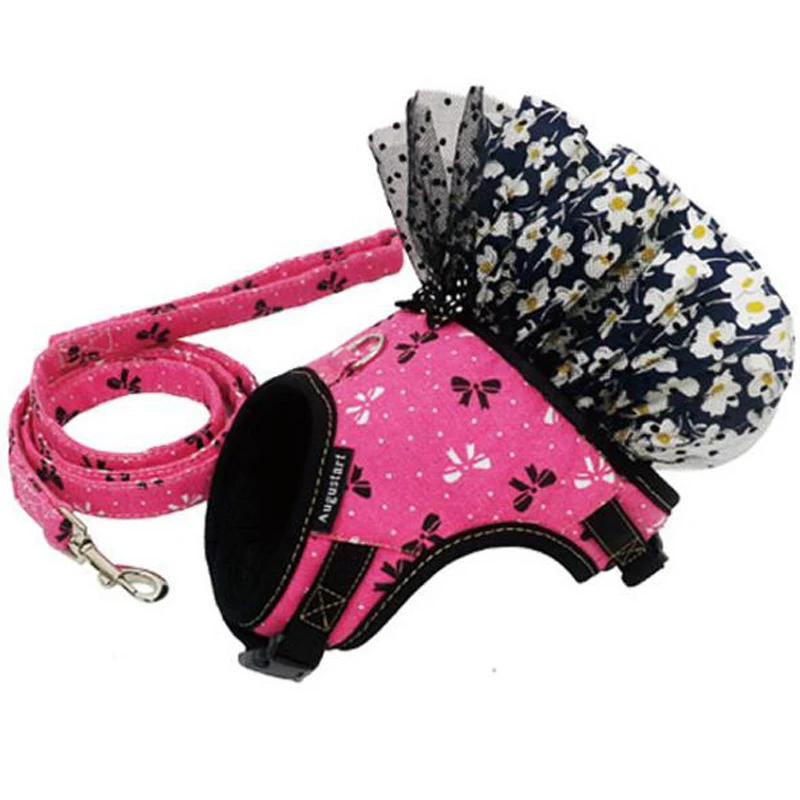 Модный жилет для щенков с принтом костюмы маленьких собак поводок набор бега