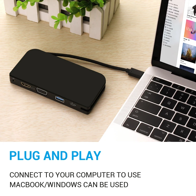 Highever несколько 5 в 1 Тип C на HDMI 1080 P адаптер VGA USB 3 0 AUX PD для Мобильные телефоны