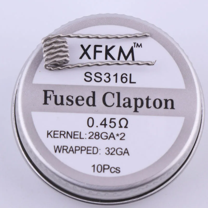 fused 0.45 316 XFKM плоский витой провод плавленый clapton Hive предварительно изготовленные обмоточные провода чужеродный микс витой Quad Tiger катушки нагревательное сопротивление rda катушка - Цвет: fused 0.45 316