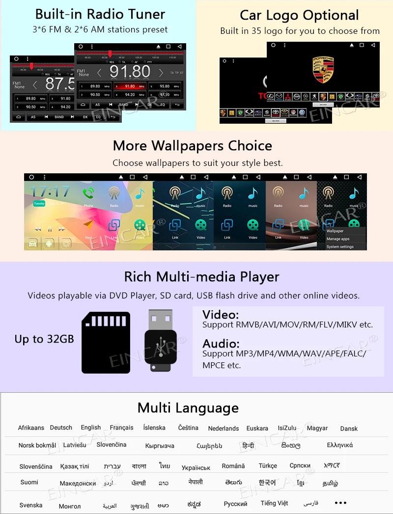 Android 7 1 Авторадио Стерео с 2 Гб оперативной памяти для универсального автомобиля