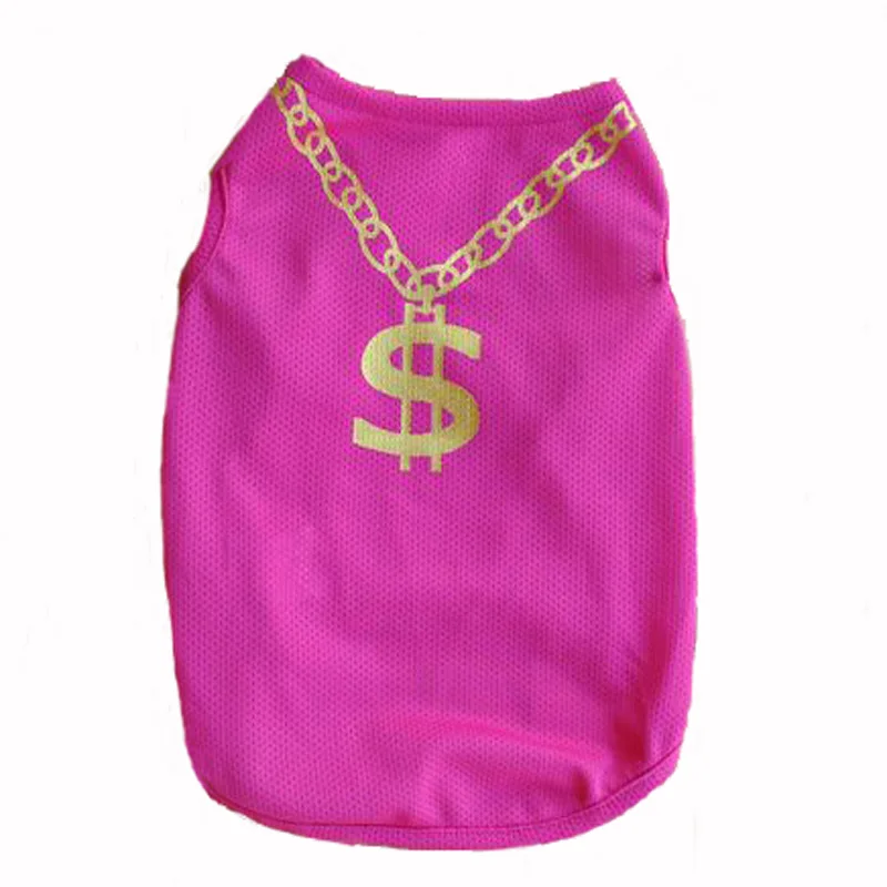 Одежда для собак ожерелье доллар рубашка футболка майка Топ щенков летнее платье