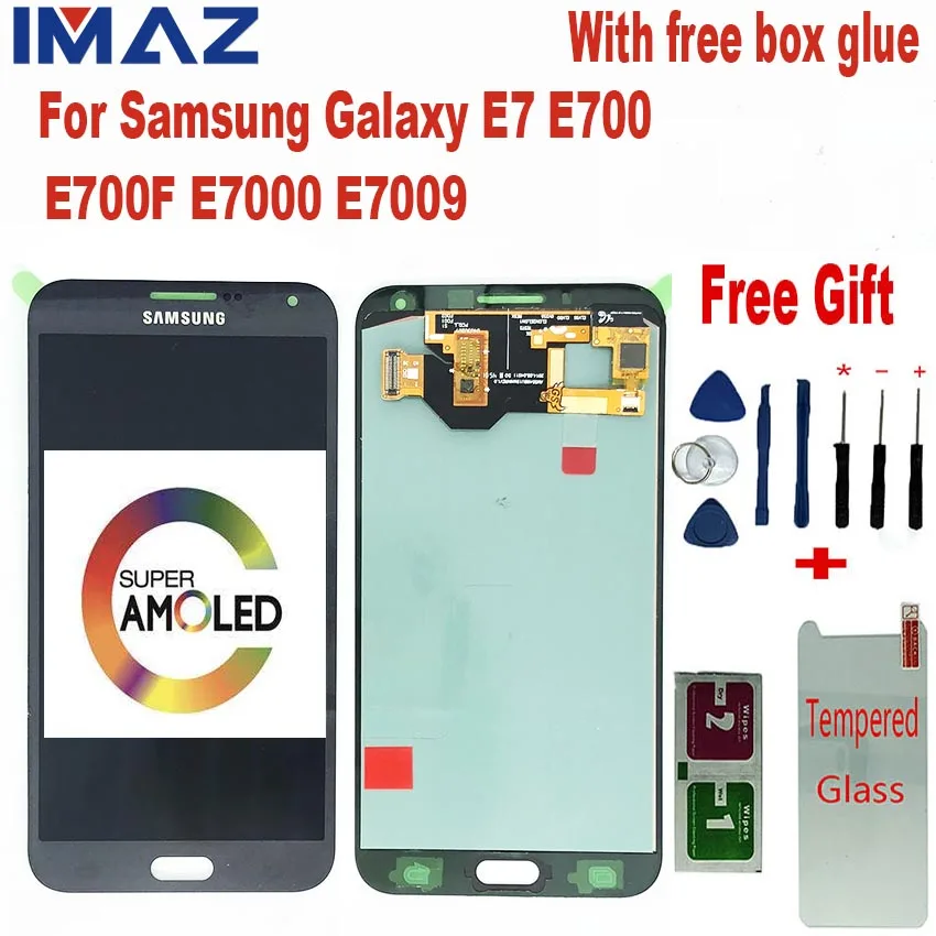 

IMAZ 100% Tested AMOLED 5.5“ LCD For Samsung Galaxy E7 E700 E700F E7000 E7009 LCD Display Touch Screen Digitizer Assembly