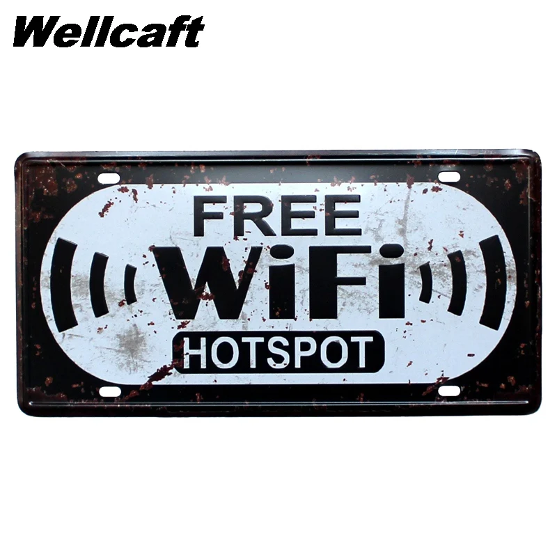 [WellCraft] кофейное Пиво открытый Wi-Fi номерные знаки настенные таблички плакат Декор для Интернет-кафе комнаты железная живопись HY-1710 - Цвет: D-535