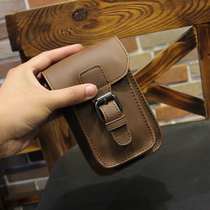 Винтаж искусственная кожа Crazy Horse мужской рюкзак с одной лямкой для путешествий Fanny Pack шлевки Hip сумка Кошельки, сумочки известного бренда телефонные чехлы M660