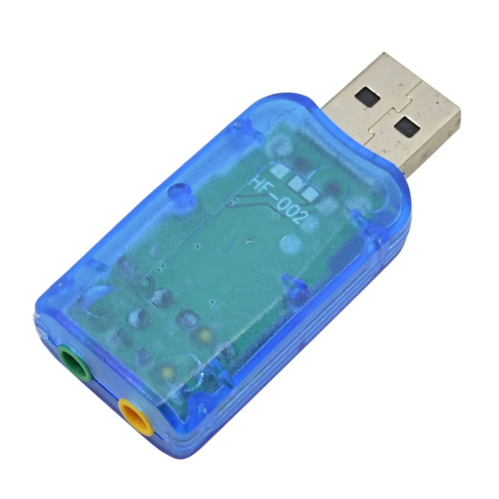 Синий TISHRIC USB External Sound Card 5.1 3D Stereo Mic Headphone Audio Adapter USB to 3.5mm Jack For Mac PC Computer Android Windows - Цвет: Синий