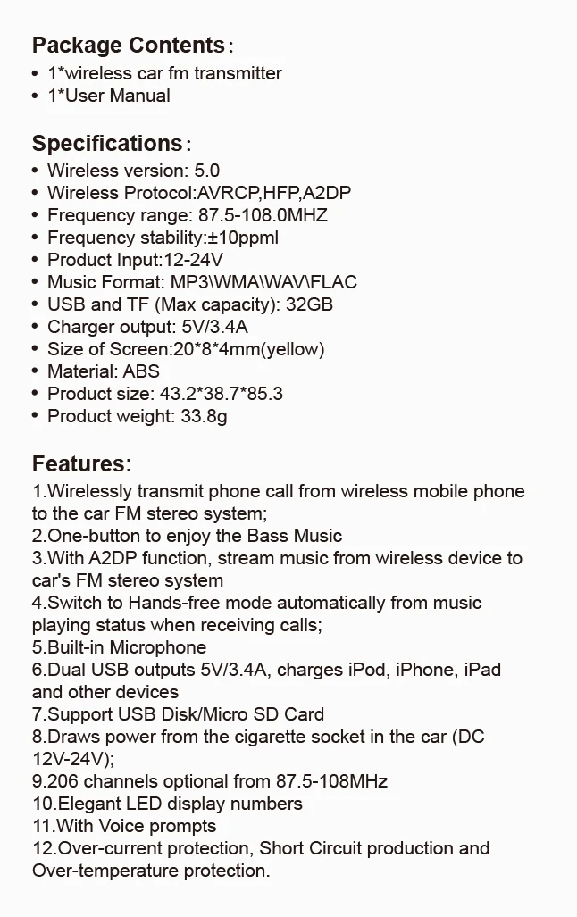 Автомобильный MP3-плеер CDEN 5,0 Bluetooth fm-передатчик USB Автомобильное зарядное устройство u-диск без потерь Музыкальный стерео эквалайзер звуковой эффект Bluetooth автомобильный комплект