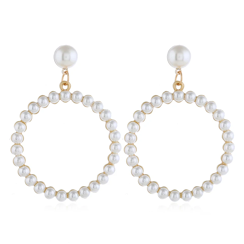 

Женские серьги с круглым вырезом и искусственным жемчугом