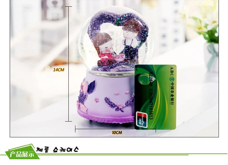 Музыкальная шкатулка Lover со стразами в виде снежинок|snow music box|music boxmusic box glass |