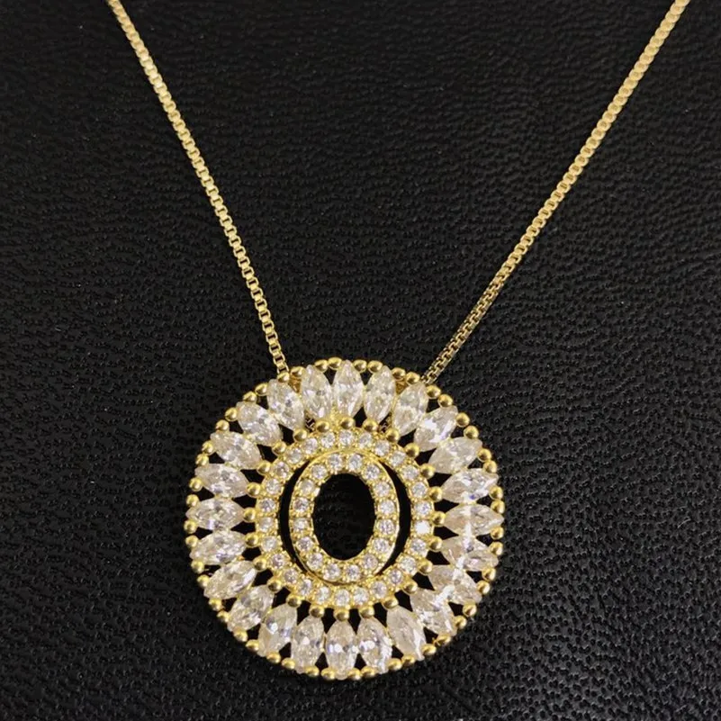 Bottom Price Letra Collar High Quality 5A+Cubic Zirconia Pendant Sweater Chain Necklace Letter O Charm Women Fashion Jewelry | Украшения и