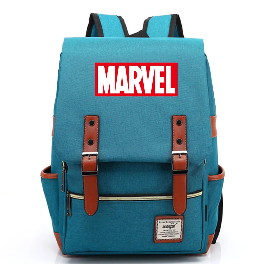 09 Новинка, многоцветная школьная сумка с надписью Marvel, Мстители для мальчиков и девочек, школьная сумка, Холщовый женский рюкзак для подростков, мужской рюкзак - Цвет: 09
