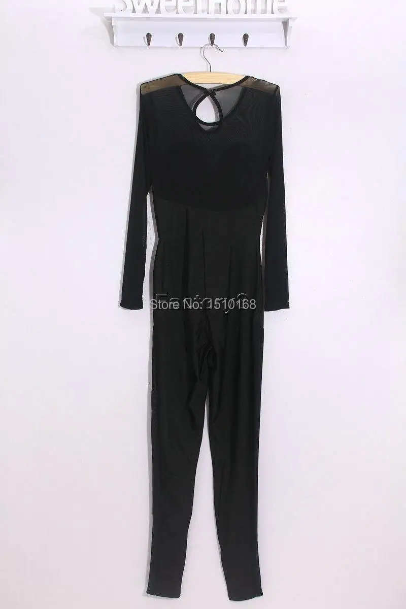 Novidades Vestidos Women Sexy Mesh Patchword White/Black Jumpsuit Bobycon Evening Club Party 2014 Summer High Street Bandage Cas |