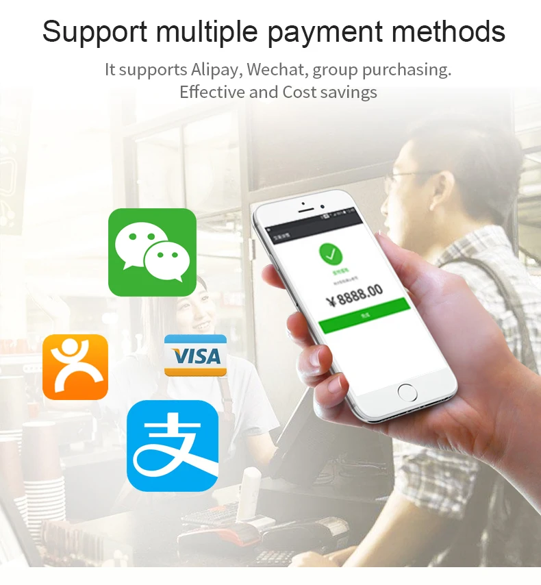 15," POS система кассовый аппарат с двойным сенсорным экраном