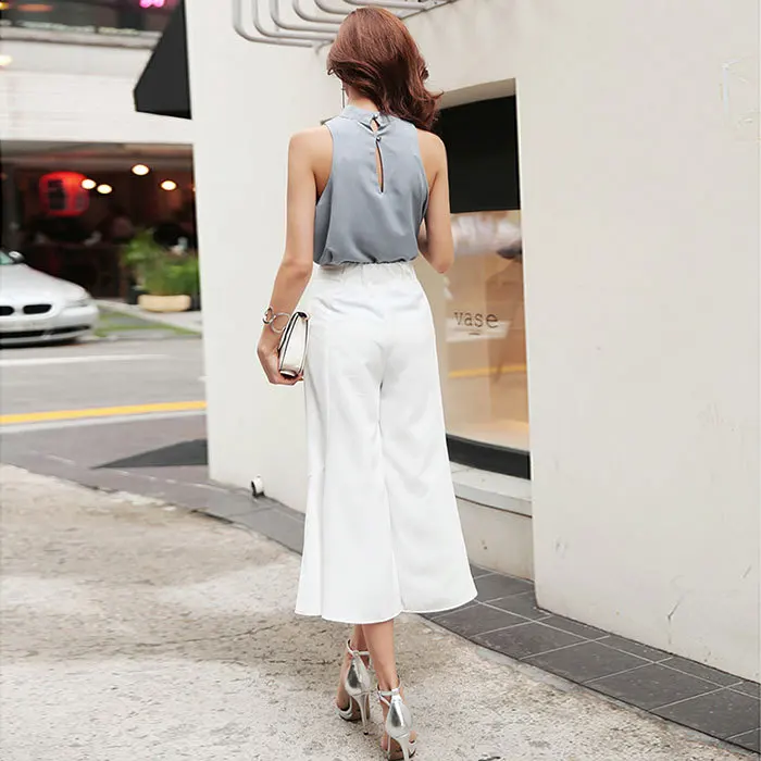 YaLiShi/костюм для Женский комплект 2 шт. 2017 г. летняя серая шифоновая блузка без