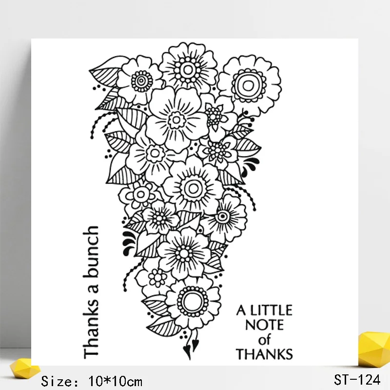 

AZSG Beautiful Bunch of Flowers Clear Stamps/Seals For DIY Scrapbooking/Card Making/Album Decorative Silicone Stamp Crafts