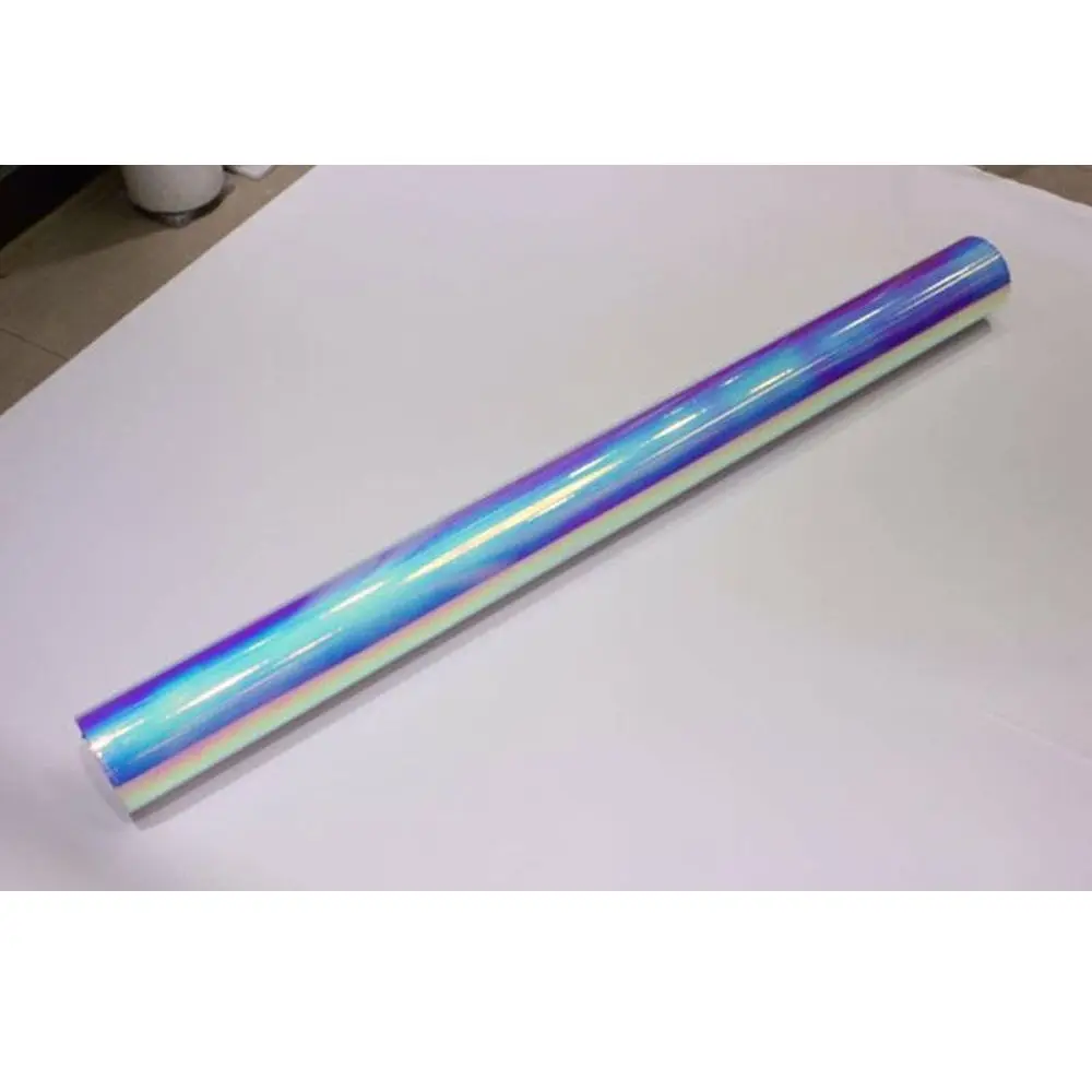 Голографическая пленка с надписью Rainbow Neo Chrome для автомобиля белая подложка