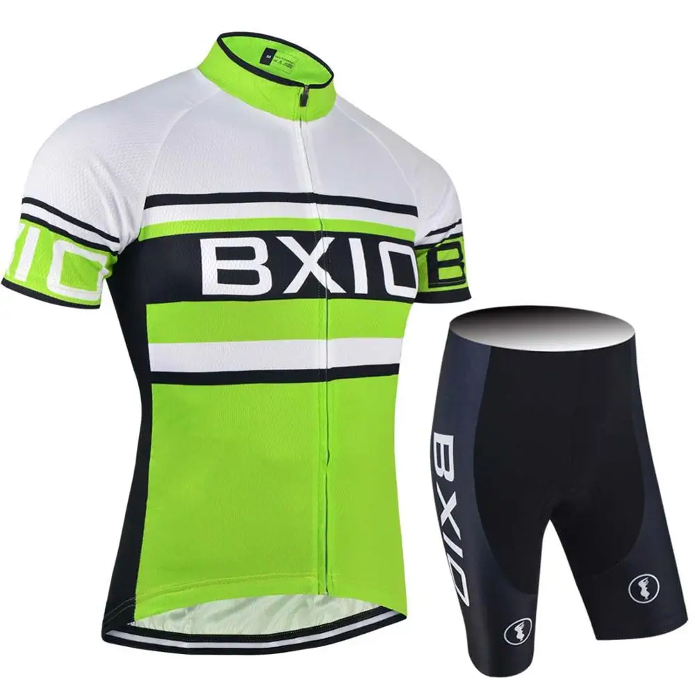 Велосипедные трикотажные изделия bxio Ropa De Ciclismo профессиональная велосипедная одежда летняя одежда с коротким рукавом Зеленая майка велокостюмы 009 - Цвет: BX0209HG009NB