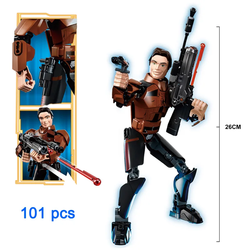 Han Solo Звездные войны сборная фигурка модель капитан фасма Obi Wan Kenobi общий гривус Кайло Рен строительные блоки кирпичная игрушка - Цвет: Han Solo