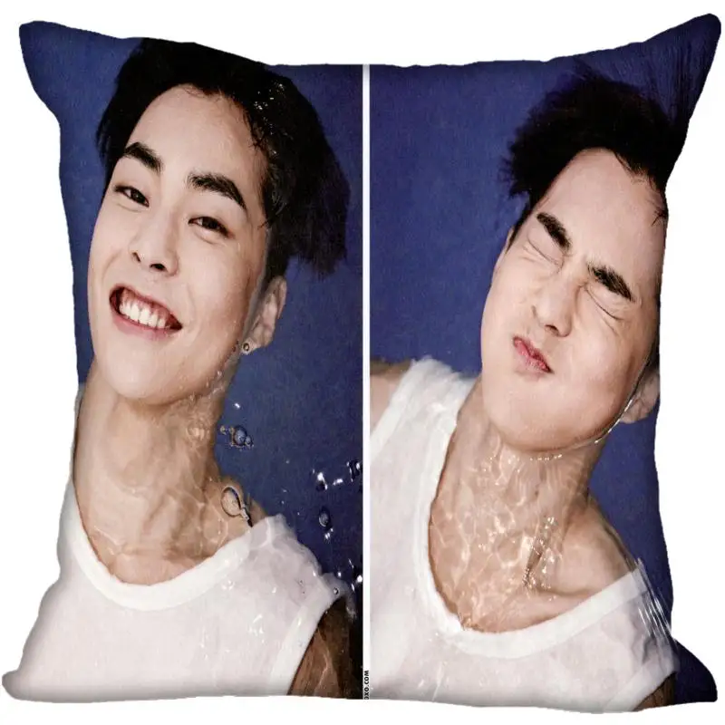 Пользовательские Kpop EXO XIUMIN печатные квадратные шелковые наволочки 40x40 см, 35x35 см одна сторона атласная наволочка индивидуальный логотип