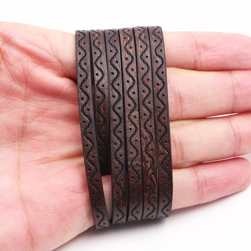 Плоский шнур XCHARMS 5 мм из искусственной кожи с волнистым узором веревка сделай сам