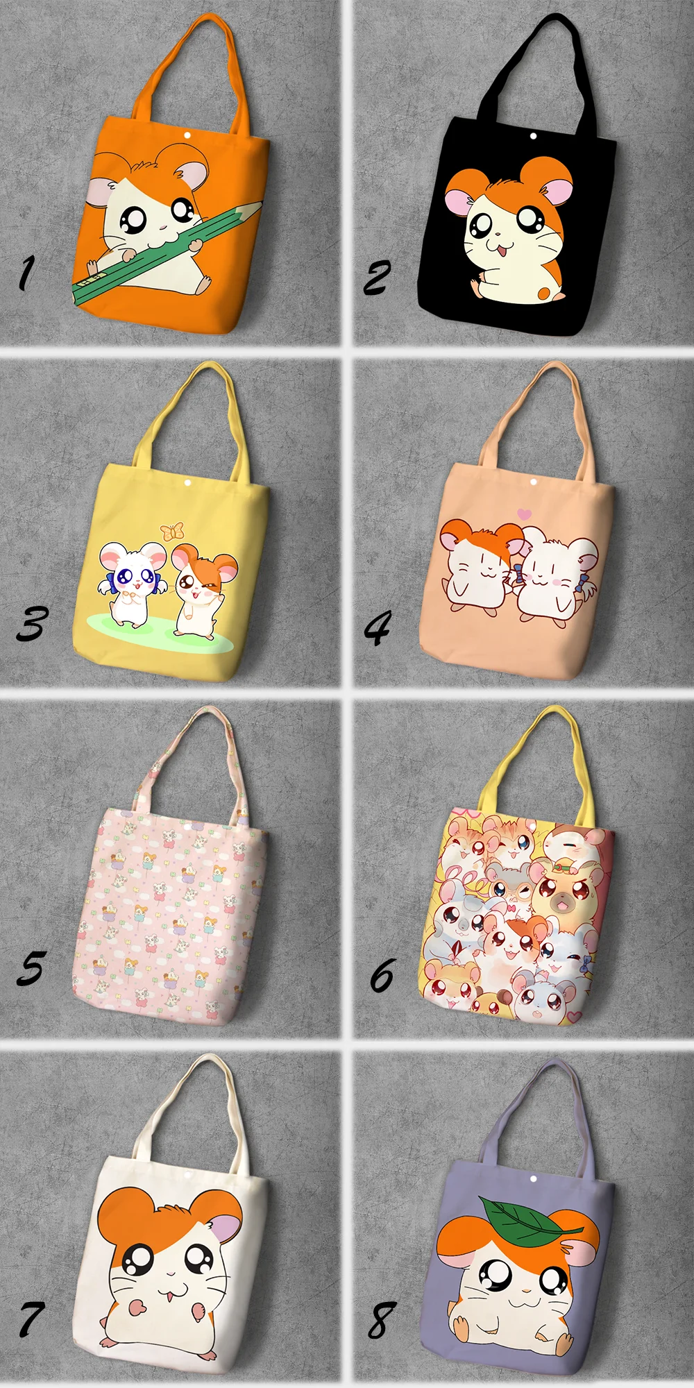Hamtaro сумка для покупок из переработанной холщовой ткани с мультипликационным