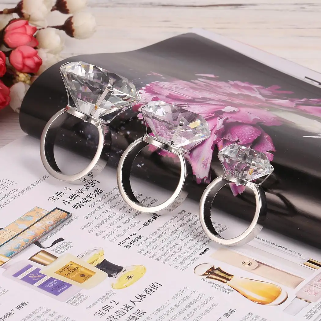 Креативный гигантский Кристалл Rhinestone кольцо пресс папье с подарочной коробкой