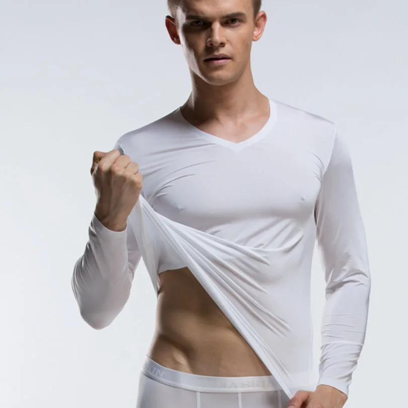 Мужское одноцветное нижнее белье подштанники с низкой посадкой тонкое