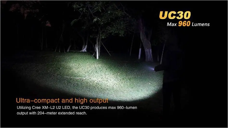 Fenix UC30 flashlight XM-L2 (U2) LED 960 Lumens Micro-USB rechargeable Flashlight w/ Battery | Лампы и освещение