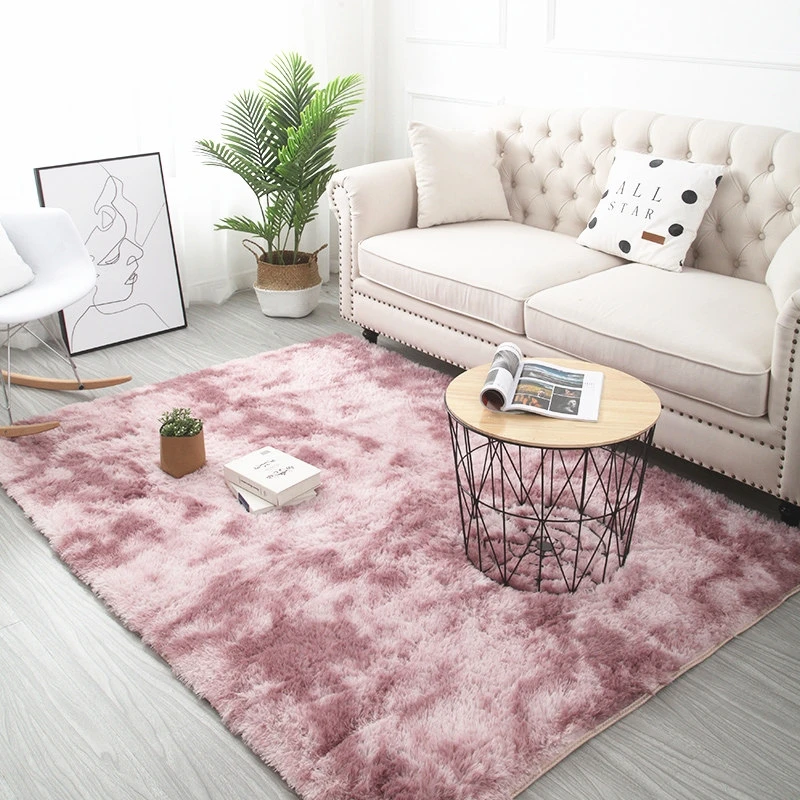 

Motley gradient tie-dye carpet living room bedroom bedside rug Gradient thick floor rug soft skin mat Encryption thick blanket