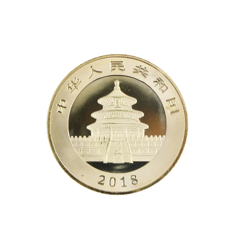 1 шт. китайская сувенирная монета 4 см из золота 2018 пробы с пандой копия делового