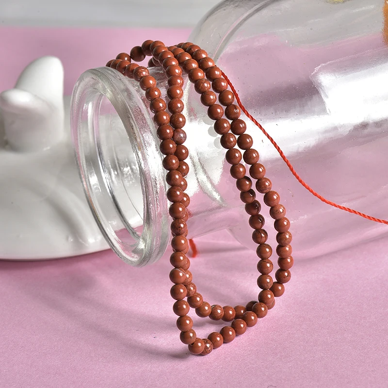 Оптовые темные Круглые Бусины Из Красного камня 3 мм размер для браслетов из