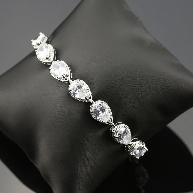 925 логотип белый циркон Ювелирные наборы для Для женщин Серебряный Кристалл Цвет