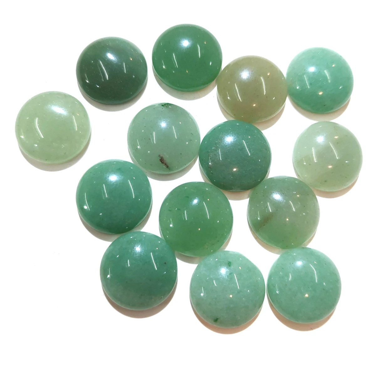 

20 PCS Green Aventurine Natural Stones Cabochon 6mm 8mm 10mm Round No Hole for Making Jewelry DIY