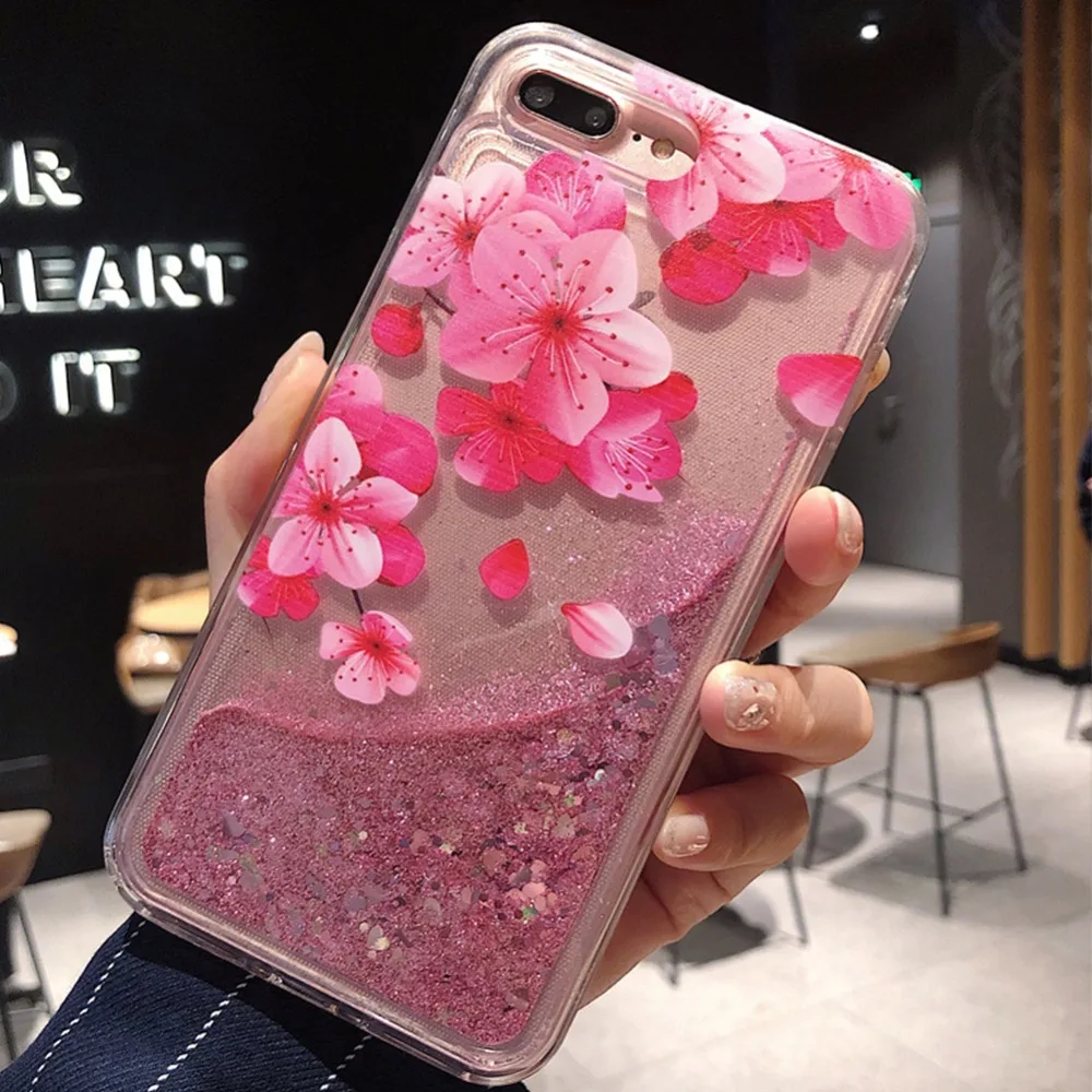 Зыбучий песок чехол для iPhone 6 6s Plus XR XS Max X 7 8 фламинго чехлы телефонов летняя